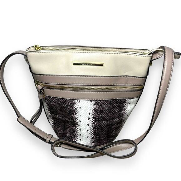 Anne Klein Most Wanted Small Bucket Bag Bone Haze Multi Red Lining Crossbody - Picture 1 of 4